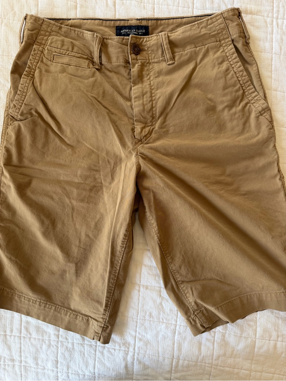 American Eagle Outfitters Men’s Tan Flat Front Chino Shorts